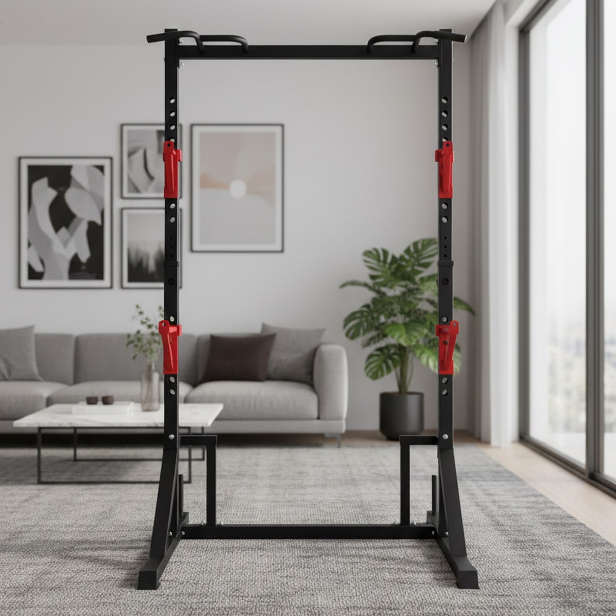 Home Bar And Gym - Rack de musculation réglable avec barre