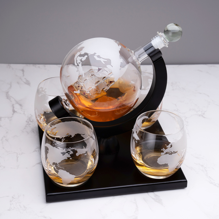 Decanter Globe Set - Ensemble de carafe à whisky en