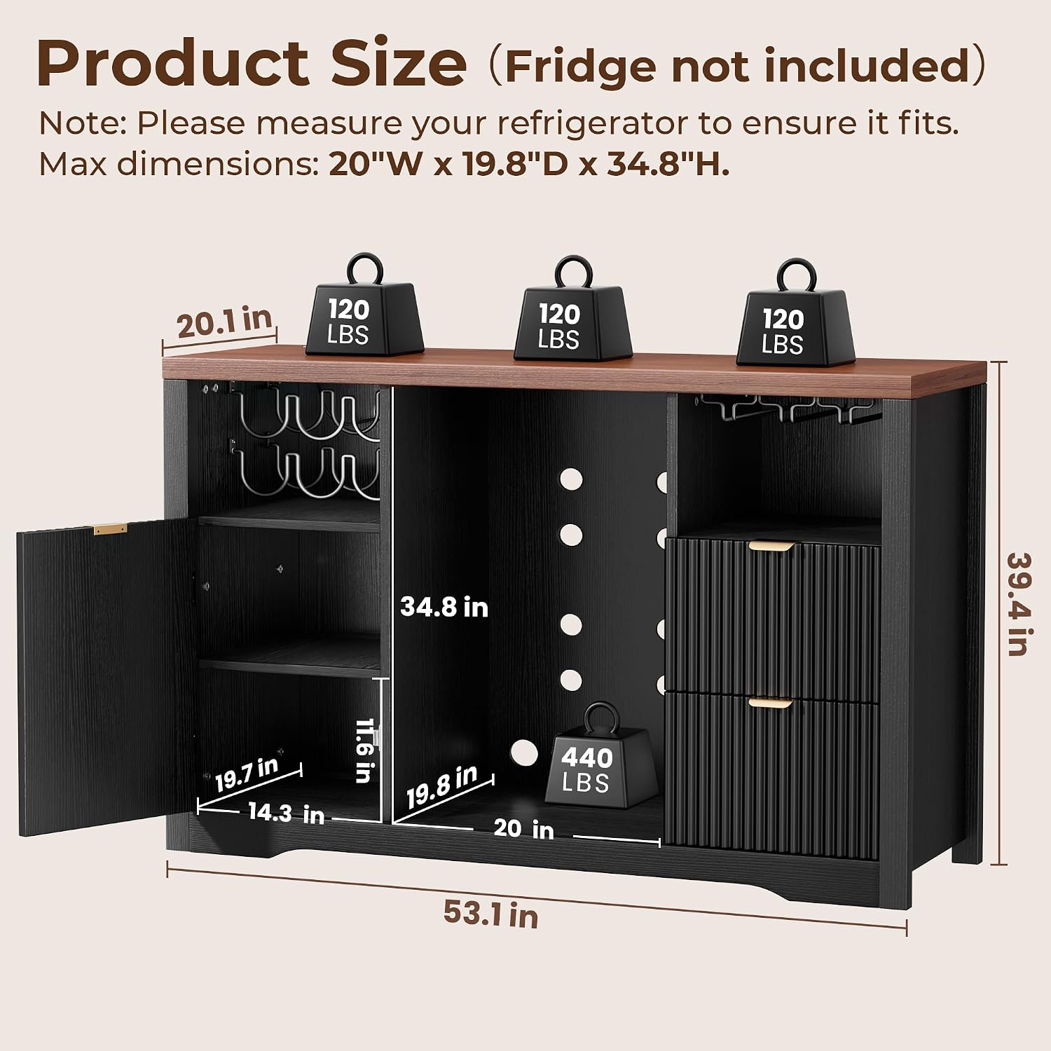 Home Bar And Fridge - Meuble de bar à café avec