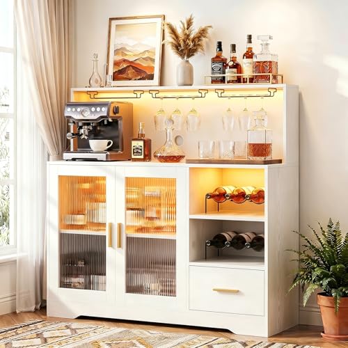 Home Bar And Cabinet - Meuble à vin avec éclairage LED,