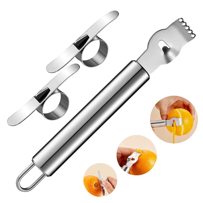Peeler Channel Knife - Râpe à citron Zester, éplucheur d'oranges,