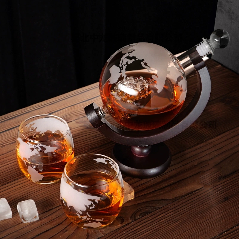 Decanter Globe Set - Ensemble de carafe Globe créatif 1L,