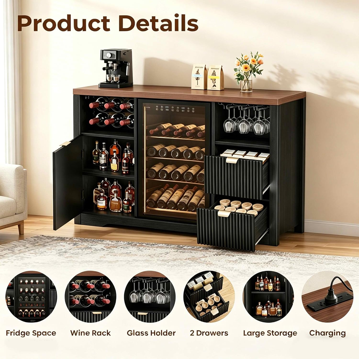 Meuble de bar à café avec espa - Home Bar And Fridge avis et prix